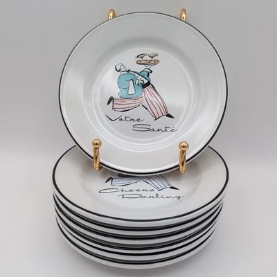7 platos de aperitivo Rosanna de lujo para servir bebidas Cheers Darling Etc 5,75" Foto 1 de 4