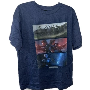 Star Wars The Mandalorian T-Shirt Blue Beefy Large - Picture 1 of 6