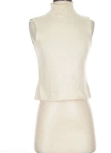 St. John Basics Cream Mock Neck Sleeveless Knit Top Shell Sz XS - Picture 1 of 5