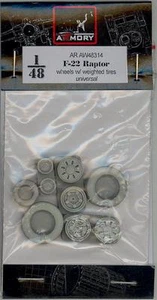 Armory Models 1/48 F-22 RAPTOR WEIGHTED WHEEL SET Resin Set - Picture 1 of 1