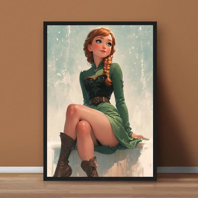 Impresión de póster de niña anime Anna Frozen - sin marco Foto 1 de 3