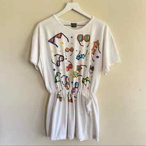 WEAR ABOUTS Vtg Sunglasses Print Swim Cover-up - Picture 1 of 9