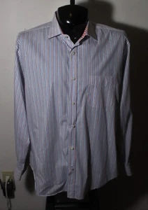 J. McLAUGHLIN Blue "Slim Fit" Long Sleeve Shirt Size XL - Picture 1 of 6