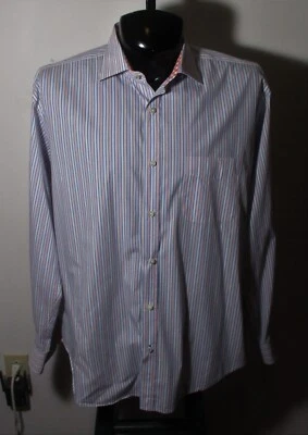 J. McLAUGHLIN Blue "Slim Fit" Long Sleeve Shirt Size XL - Image 1 of 4