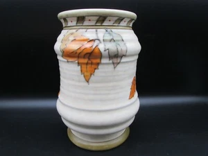 Charlotte Rhead Vase goldene Blätter Muster Krone Herzog 4921 Top Zustand - Bild 1 von 4
