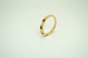 14k Yellow Gold Sapphire Diamond Ring - Picture 1 of 8