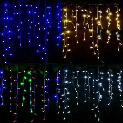 200 LED Icicle Lights Christmas Wedding Snow Effect Battery Operated Outdoor - Image 1 of 4