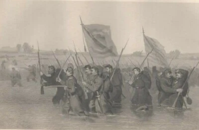 Атака на Kelly's Ford винтажный принт 1865 Алонзо Чаппель - Изображение 1 из 2