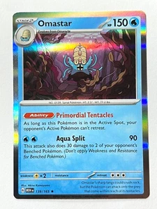 Omastar 139/165 Holo Rare Scarlet & Violet 151 Pokemon Pack Fresh Near Mint NM! - Picture 1 of 4