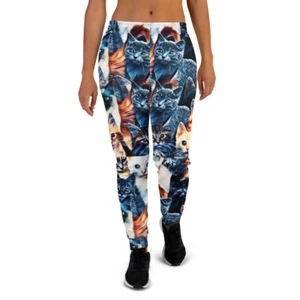 Women's Joggers crazy cat lady cute cats kitten style cat pjs warm cat humor cat - Picture 1 of 29
