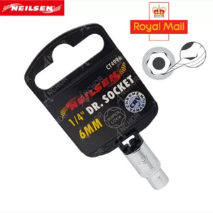 Enchufe de accionamiento de 6 mm 1/4" pulgadas estándar 6 seis puntos 6PT enchufe métrico SuperLock - Imagen 1 de 1