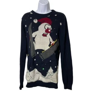 Holiday Sweater Womens Small Holiday Ugly Christmas Sweater Light Up Snowman - Picture 1 of 5