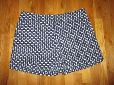 Pantalones Cortos Chinos Damas Ann Taylor Azul Blanco Estampado Talla 10 Foto 1 de 4