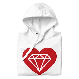 A2 original art Heart N' Diamond Unisex Hoodie - Picture 1 of 13