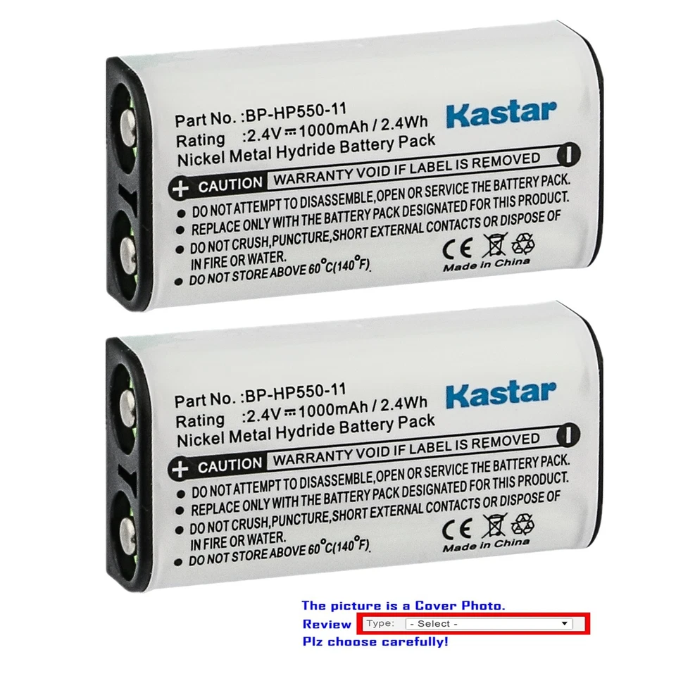 Kastar 2.4V 1000mAh Battery for Sony WH-RF4000 Wireless Headset Sony BP-HP800-11 - Image 1 of 3