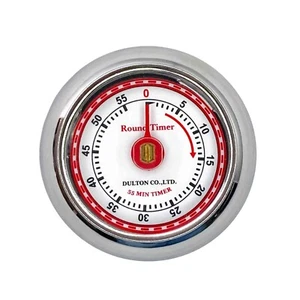 Dulton Magnetic Metal Mechanical Kitchen Timer - CHROME - Retro Cooking Timer - Picture 1 of 2