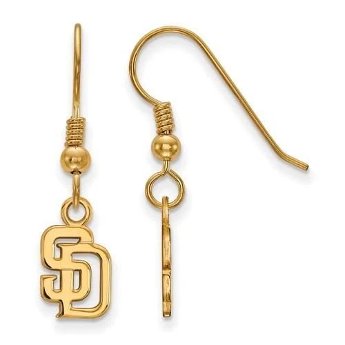 Pendientes colgantes SS chapados en oro MLB San Diego Padres Letras S-D XS Foto 1 de 1