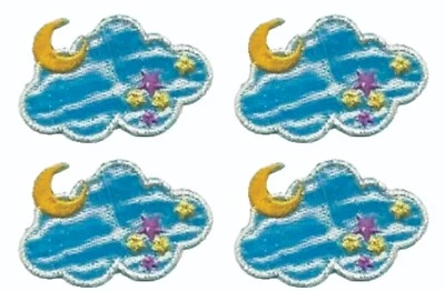 Cloud Moon Star Patch Iron-on Fairytale Dream Applique (2 3/8" in) Lot of 4 - Image 1 of 2