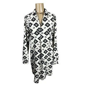 Ark & Co Southwest Black White Geometric Print Shirt Dress Sz S - Picture 1 of 6