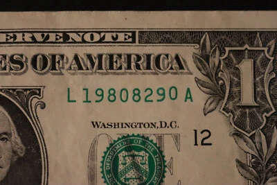 [AUG 29, 1980] ONE DOLLAR FANCY BIRTHDAY NOTE  SN  L 19808290 A - Image 1 of 3