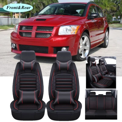 Juego de fundas de asiento de auto de 5 plazas delanteras y traseras de cuero PU para Dodge Caliber Foto 1 de 4