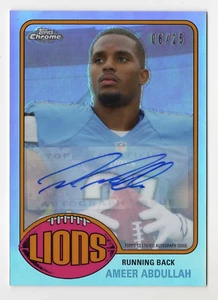 Autografiado Ameer Abdullah 2015 Topps Cromo Temporada de Novatos (Detroit Lions) Mini - Imagen 1 de 2