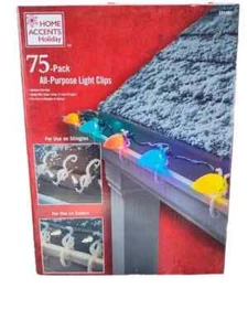 HOME ACCENTS HOLIDAY All-purpose Light Clips 75 Count -Free Ship - Picture 1 of 2