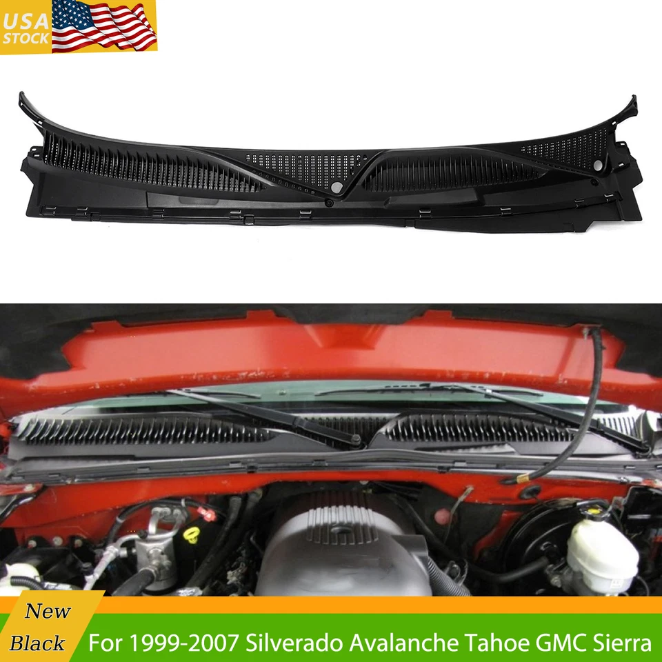 Windshield Wiper Cowl Vent Panel Cover For 1999-2007 Chevy Silverado GMC Sierra - Изображение 1 из 4