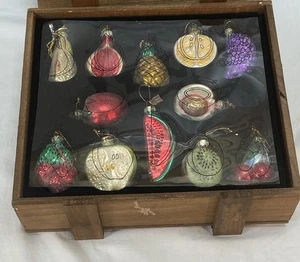 Vintage Christmas Ornaments 12 Fruit-1 Damaged As Shown 2002 Collection - Picture 1 of 15
