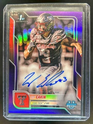 2025 Bowman Chrome U Coy Eakin Auto 1st Purple Refractor #48/75 - Image 1 of 2
