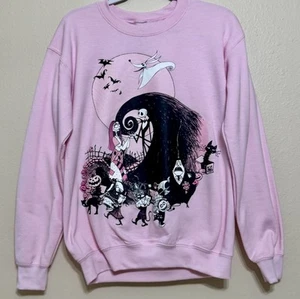 The Nightmare Before Christmas rosa Szene Sweatshirt mit Rundhalsausschnitt Größe Small - Bild 1 von 6