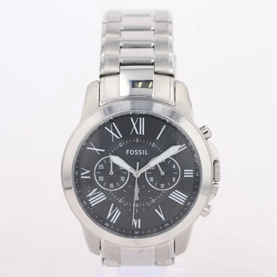 Reloj pulsera Fossil Grant 42 mm esfera negra cronógrafo cuarzo acero inoxidable para hombre Foto 1 de 4