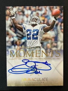 2014 Panini Immaculate Emmitt Smith Moments Auto /25 All Time Rushing Cowboys #2 - Picture 1 of 2