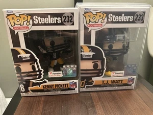 Funko POP! NFL Pittsburgh Steelers T.J. Watt #233 & Kenny Pickett #232 Exclusive - Picture 1 of 6