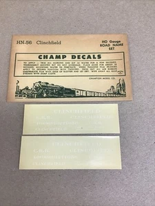 Champ Decals HO Scale HN-56: Clinchfield CRR Road Name Set White - Picture 1 of 2