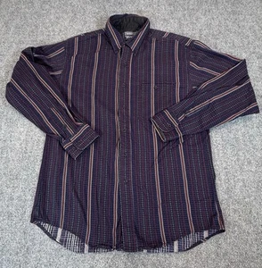 Vtg Wrangler Twenty X Mens L 16.5 x 35 Button Striped Western Cowboy Rodeo USA - Picture 1 of 12