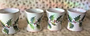 Antonio Zen Nove Holly Berry Ceramic Pottery Tumblers Set of 4 - Picture 1 of 15