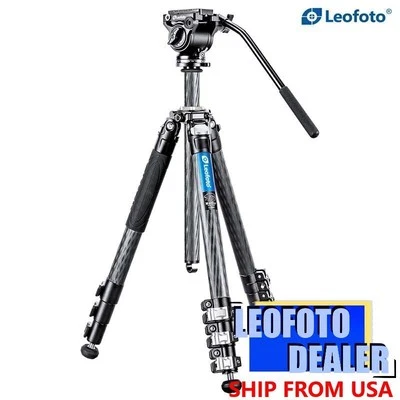 Leofoto Video Tripod Kit LV-284C+BV-5 Carbon Fiber with Center Column/ bag - Image 1 of 4