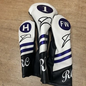 Set Of 3 Purple/Black Ray Cook Silver Ray Headcovers D, FW, H (Misc 5) - Picture 1 of 2