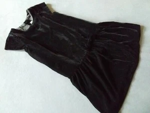 H&M Samt Kleid 116 TOP festlich Mädchen Weihnachten schwarz glänzend Schleife - Bild 1 von 3