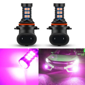 2X 9005 9006 H10 9145 Pink Purple LED Fog Light Headlight Driving DRL Bulbs Kit - Picture 1 of 12