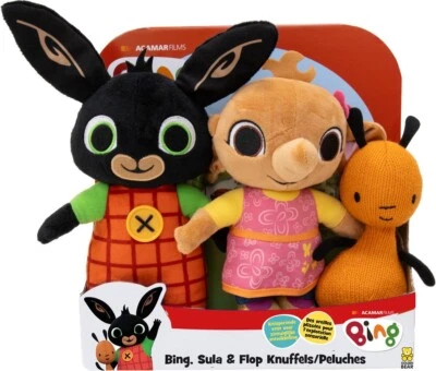 Bing Set Di Peluche Bing-Sula Flop-Bing & Frients Da 0 Mesi Super Soffici