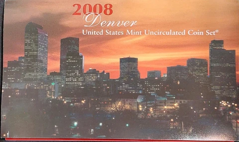 2008 Denver US Mint Uncirculated 14 Coin Set Cover
