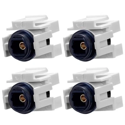 4x Toslink SPDIF Digital Optical Fiber Audio Keystone Jack Couper Adapter White - Image 1 of 3