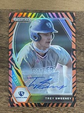 2021 Panini Prizm Draft Picks TREY SWEENEY RC TIGER STRIPE AUTO #/25 YANKEES