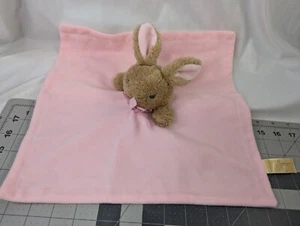 Brown Rabbit Lovey Pink Security Blanket MTY International Stuffed Animal Toy - Picture 1 of 6