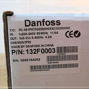 1PC NEW DANFOSS 132F0003 FC-051PK75S2E20H3XXCXXXSXXX Inverter - Picture 1 of 5