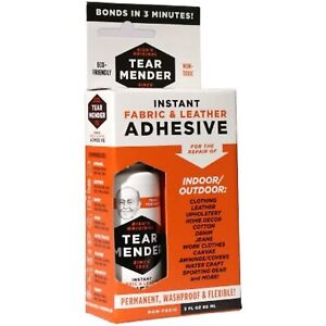 Tear Mender Instant Fabric and Leather Adhesive, 2 oz Bottle-Carded, TM-1, White