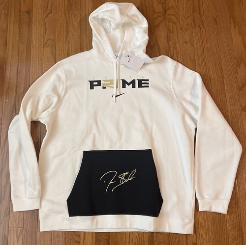 Felpa con cappuccio pullover Nike Coach Prime Deion Sanders 2.0 Club Fleece da uomo nuova con etichetta 2XL