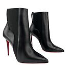 Christian Louboutin Chelsea Chick Booty 100mm Leather Stiletto Ankle Boots EU 39